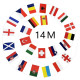 Guirnalda de banderas Euro 2024 24 banderas 45x30 cm 14 m para decoración