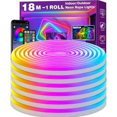 Tira de LED de neón LETIANPAI de 18 m, IP65, RGB, sincronización musical
