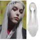 Pelucas largas blancas y rectas de 100 cm, cabello sintético de anime para cosplay para disfraz de sesión de fotos