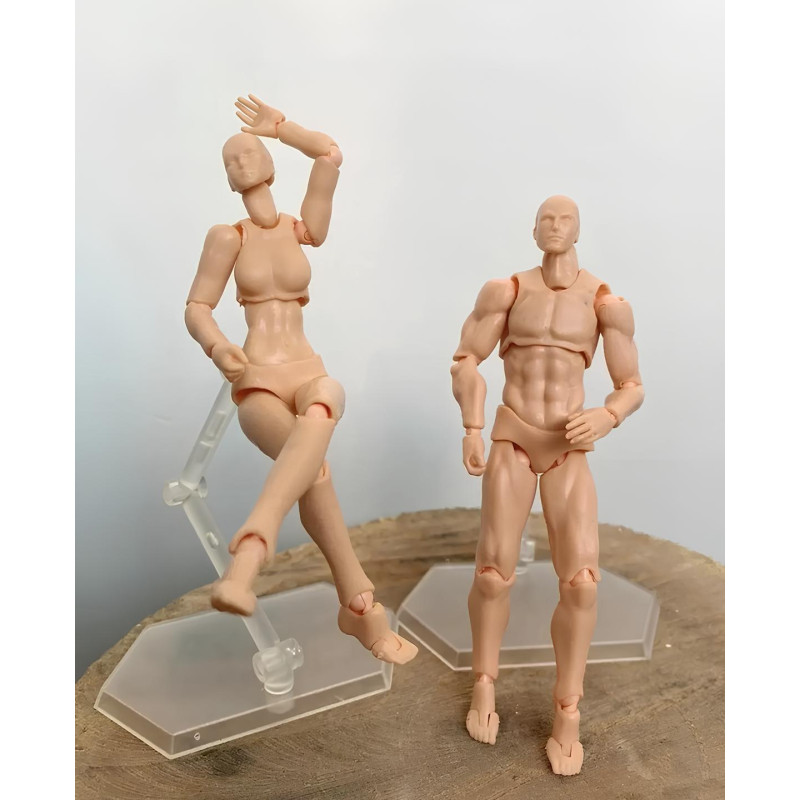 Conjunto de modelos de figuras de maniquí móviles, 2 piezas, figuras para dibujar, dibujar, posar, modelo artístico