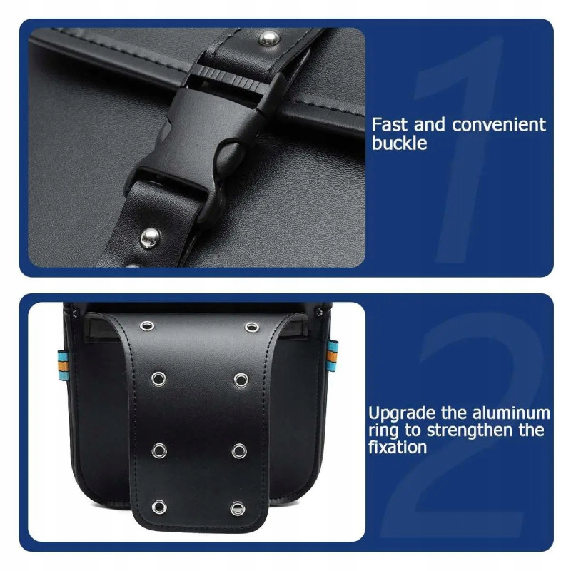 Bolsa para moto 24x26x11 cm Negra grande 2 piezas bolsa lateral impermeable para moto o scooter