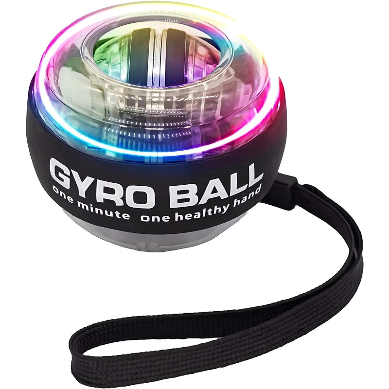 GYRO BALL LED GYRO BALL PARA EJERCICIOS para el fortalecimiento de muñecas, dedos y rehabilitación de manos con efecto de luz