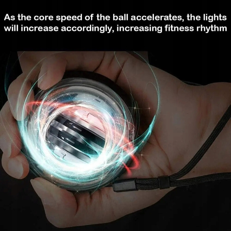 GYRO BALL LED GYRO BALL PARA EJERCICIOS para el fortalecimiento de muñecas, dedos y rehabilitación de manos con efecto de luz