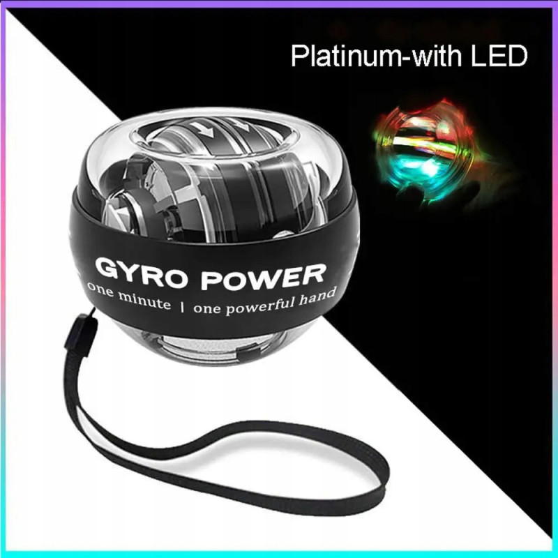GYRO BALL LED GYRO BALL PARA EJERCICIOS para el fortalecimiento de muñecas, dedos y rehabilitación de manos con efecto de luz
