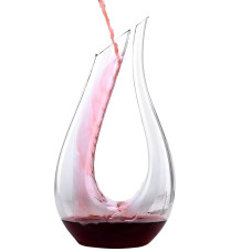 Jarra decantadora de vino de 1,5 L de cristal, elegante jarra para servir vino tinto y bebidas.