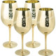 Copa Moët & Chandon Ibiza (1 unidad). Elegante copa dorada de plástico dorado para champán y otras bebidas.