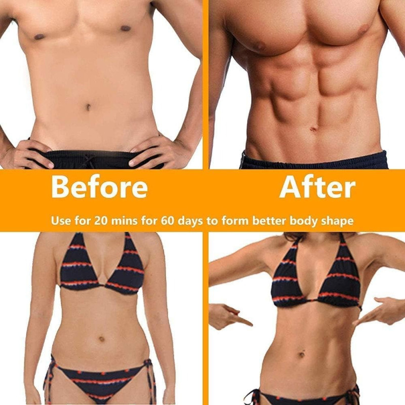 Electroestimulador muscular EMS de 6 programas para ejercicios pasivos y rehabilitación de músculos abdominales y de brazos.