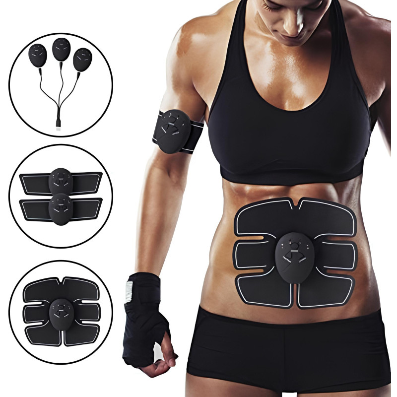 Electroestimulador muscular abdominal EMS 6 programas cinturón de entrenamiento sencillo para fortalecer los músculos