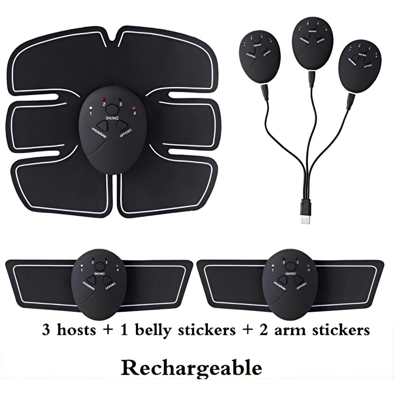 Electroestimulador muscular abdominal EMS 6 programas cinturón de entrenamiento sencillo para fortalecer los músculos