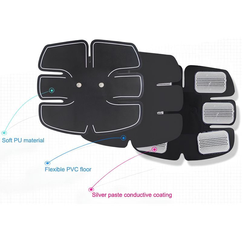 Electroestimulador muscular abdominal EMS 6 programas cinturón de entrenamiento sencillo para fortalecer los músculos