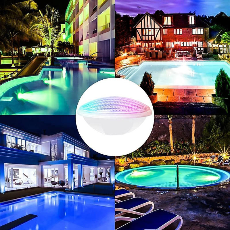 Lámpara LED Kingwen 40W RGBW IP68 12V para piscina y acuario, sumergible