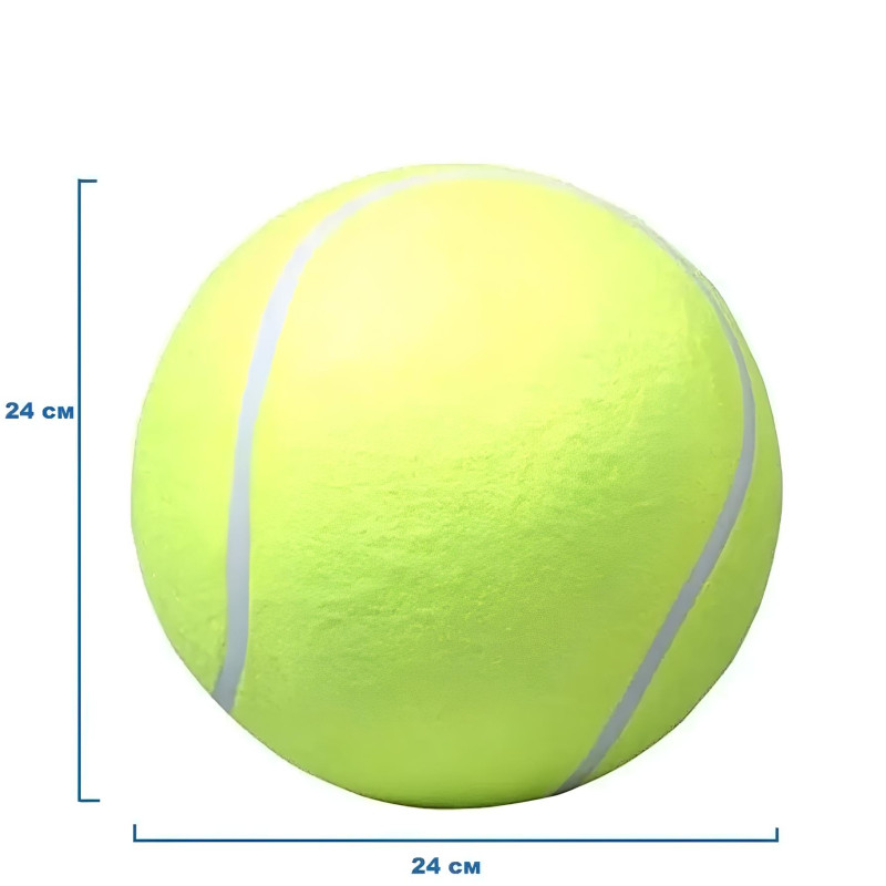 Pelota de tenis inflable grande para perros de 24 cm, juguete interactivo resistente a la mordida para razas grandes
