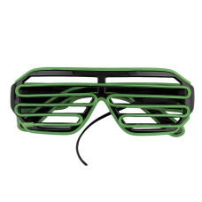 Gafas de fiesta con luz LED y efecto de luz verde para divertirse y disfrazarse.