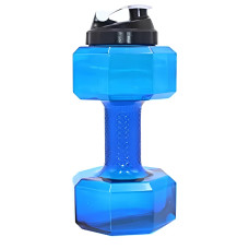 Botella de agua con forma de mancuerna de 2,2 L. Botella deportiva grande 2 en 1 con asa, perfecta para el gimnasio y el entrenamiento.