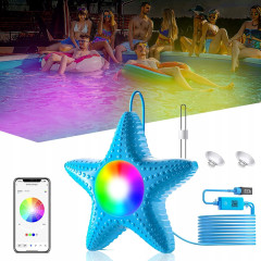 Foco LED para piscina MXELRZE LF-7218, 20 W, control mediante app, IP68