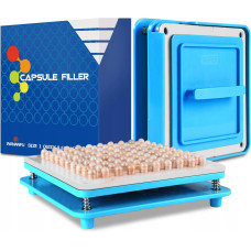 Máquina llenadora de cápsulas WANANFU de 100 orificios, tamaño 1, manual para medicamentos y suplementos.