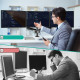 WALI GSDM003 Soporte para 3 monitores, hasta 27", VESA 75/100 mm, negro