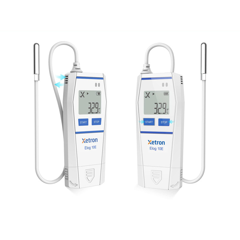 Registrador de temperatura Xetron Elog10E con sensor externo de -30 °C a 70 °C, 4 unidades