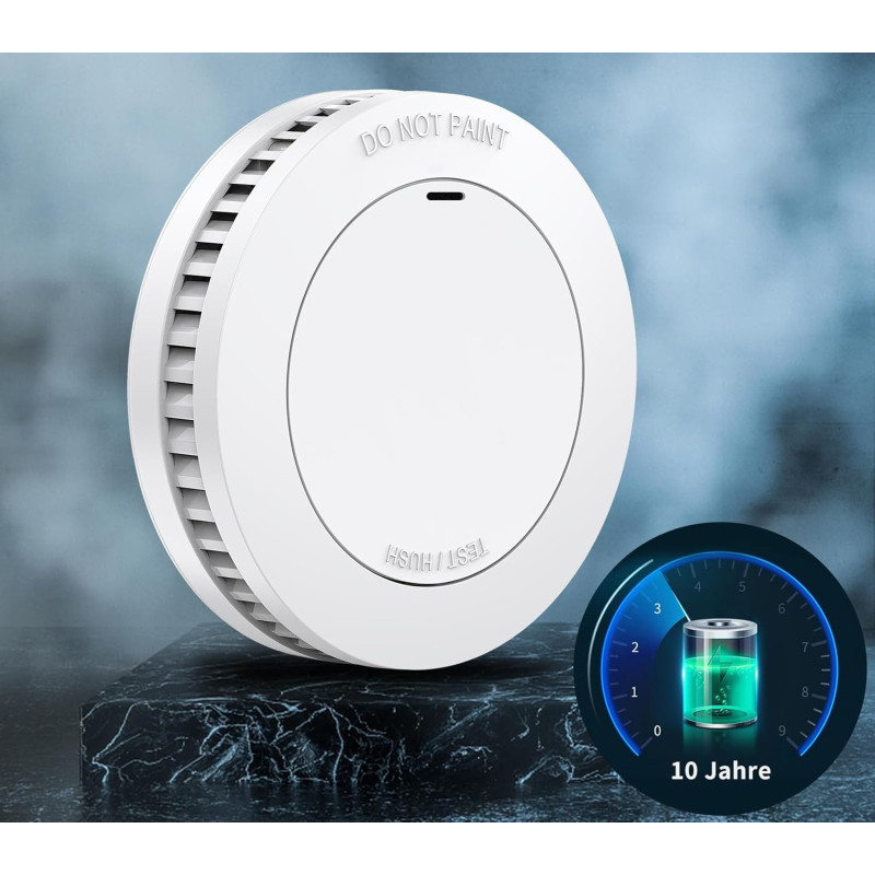 Detector de humo XINDUM SM01, 5 unidades, TÜV, montaje magnético, 1600 mAh