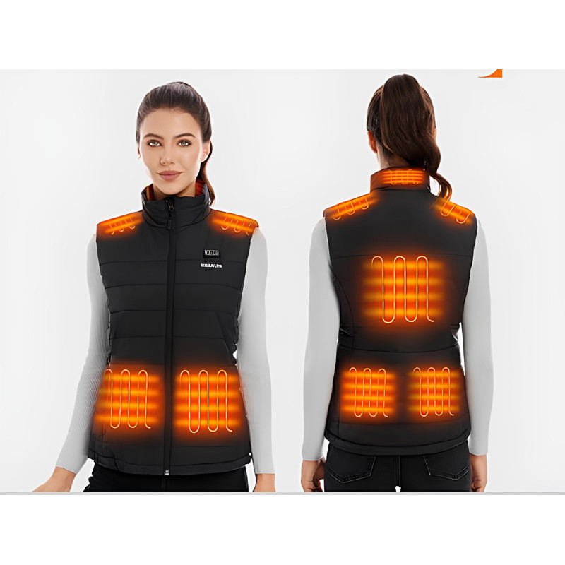 Chaleco calefactable Hillsltr, 8 zonas de calor, sin batería externa, talla S