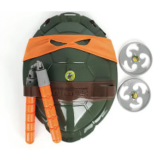 Set interactivo de las Tortugas Ninja de Miguel Ángel con armas, armaduras y shurikens