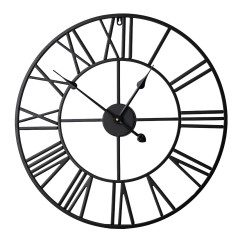 Reloj de pared de metal 80 cm negro silencioso decoración moderna europea