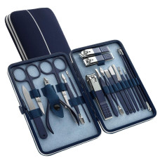 RESTEQ set de manicura y pedicura 18 herramientas en un estuche set de cuidado de uñas para manos y pies