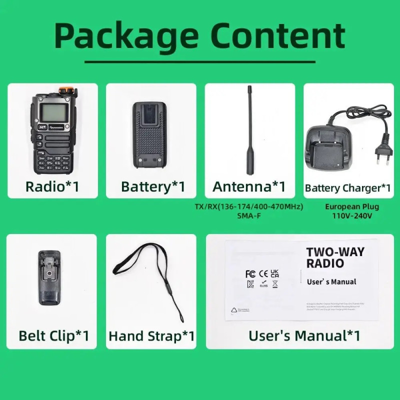 Radio CB portátil Quansheng UV-K5 (8), 50-600 MHz, 5 W, 2023 FM, AM, tipo C