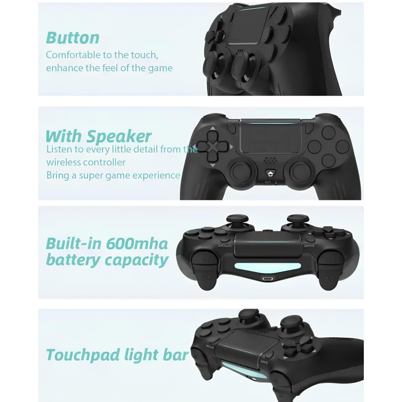 Mando inalámbrico Data Frog para PS4/PS4 Slim/PS4 Pro, PC, Android, blanco