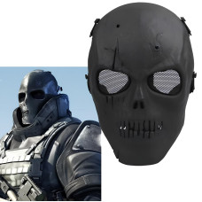 Máscara negra RESTEQ para casco de airsoft y motocicleta para Halloween