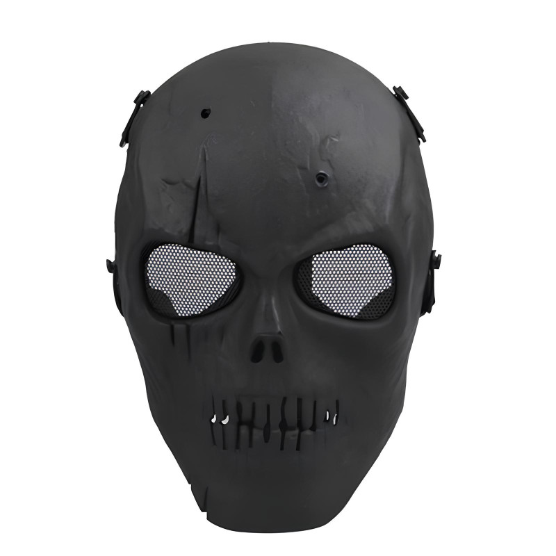 Máscara negra RESTEQ para casco de airsoft y motocicleta para Halloween