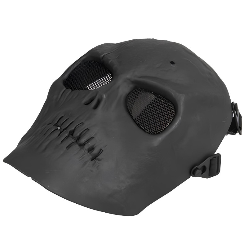 Máscara negra RESTEQ para casco de airsoft y motocicleta para Halloween