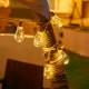 Guirnalda LED solar de 10 m con cuerda de cáñamo, luces navideñas vintage, duraderas.