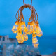 Guirnalda LED solar de 10 m con cuerda de cáñamo, luces navideñas vintage, duraderas.